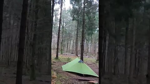 Lanshan 2.and DD hammocks 3x3 tarp in the woods. GoPro