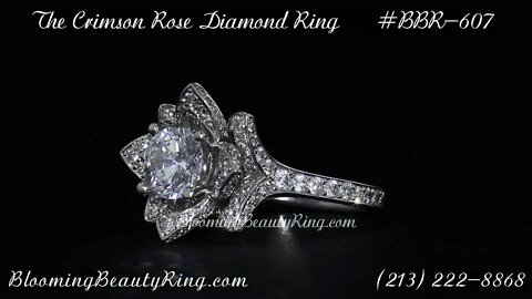 The Large Original Crimson Rose Diamond Engagement Ring