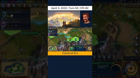 #oneturnadaychallenge #civ6 – Turn 93 - CAMPUS PLACED! #shorts