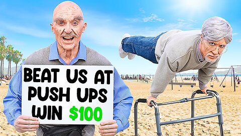 Watch Grandpas Challenge Bodybuilders at Muscle Beach Ft. Heria & Midtbo Challenge video 2023