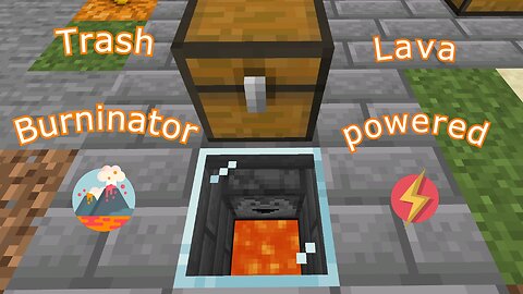 Automatic Trash Can - Lava Dispenser - Minecraft Bedrock 1.19/1.20 (MCPE/Xbox/PS4/Switch/Windows10)