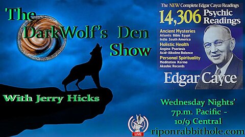 🐺The DarkWolf's Den Radio Show🐺 Ep. 9: 💤Edgar Cayce🔮