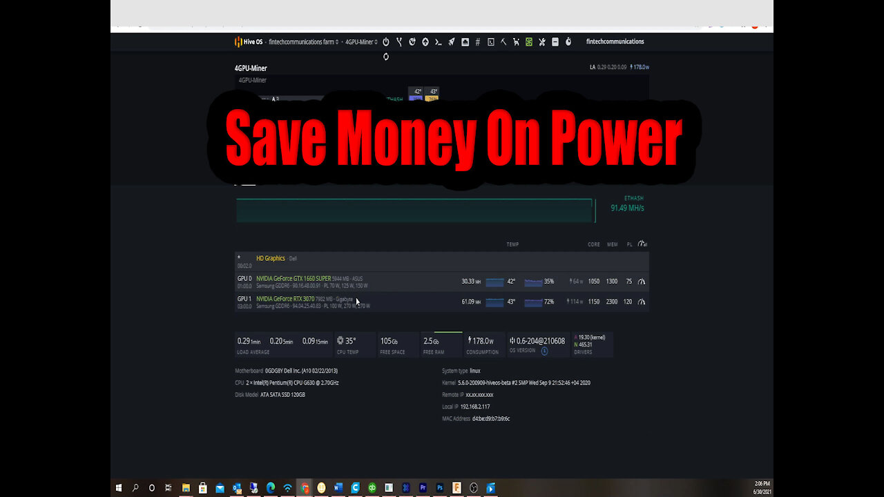 HiveOS GPU Core Clock Lock On Nvidia 1660 super 3060 3070 3080 3090
