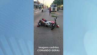 Av. Euzébio Cabral: acidente entre carro e moto deixa motociclista ferido e motorista autuado em GV