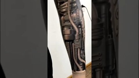 Incredible Biomech Full Arm & Leg Sleeve Tattoo #shorts #tattoos #inked #youtubeshorts