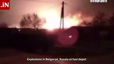 Explosions in Belgorod, Russia at Fuel Depot #shorts