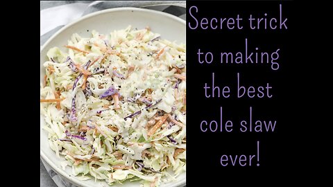 Making coleslaw from the garden. Secret trick to keeping it from being too runny.