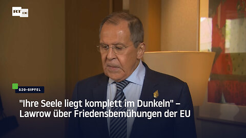 "Ihre Seele liegt komplett im Dunkeln" – Lawrow über Friedensbemühungen der EU