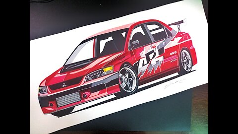 Drawing The Tokyo Drift Mitsubishi Lancer EVO | Time Lapse