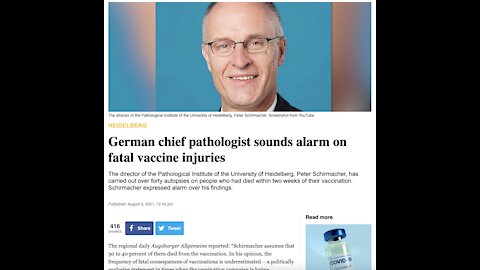 German Chief Pathologist Sounds Alarm On Fatal Vaccine Injuries!