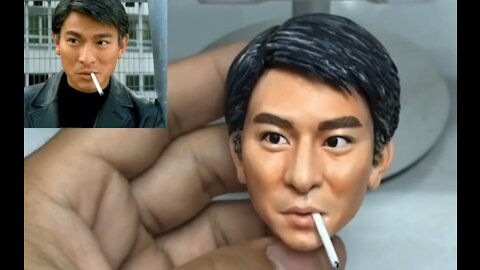 Clay sculpture - Realistic Movie star Andy Lau made from polymer clay