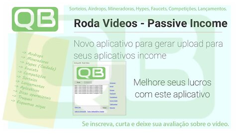 #Passive #Income #Apps - AirdropsQb - Roda Video - Ganhe por trafego de rede - só depende de você