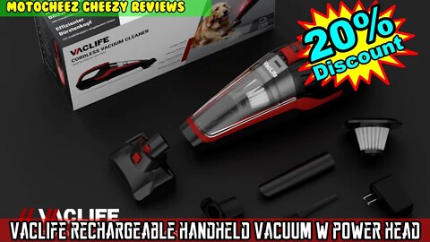 VacLife Handheld Vacuum Rechargeable w/ motorized brush Washable filter LED great for Pet Hair