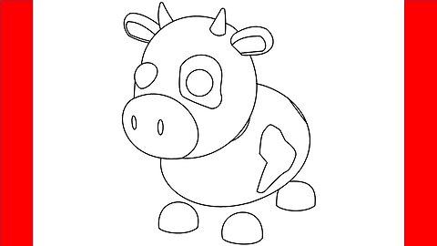 How To Draw Cow From Adopt Me - Step By Step Drawing