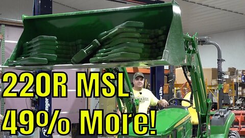 Deere 220R Self Leveling Loader Proves itself! vs. Non-Self Leveling!