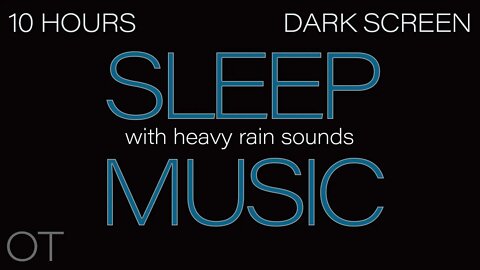 HEAVY RAIN Sounds with Soothing Guitar Music for Sleep| Relaxing| Studying| BLACK SCREEN| 10 Hours