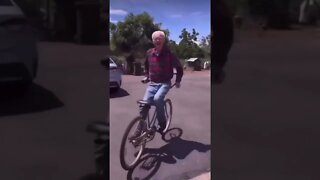 OLD MAN vs BIKE TRICK 😮 #short