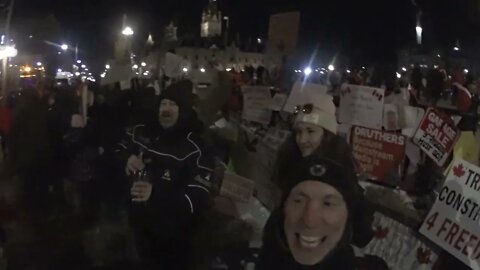 Freedom Convoy 2022 - Feb12th - It's an Ottawa Saturday Night. Wow. Trudeau peed a bit I think. Pt1