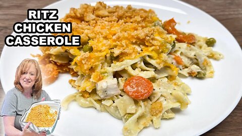 RITZ CREAMY CHICKEN & PASTA CASSEROLE | Easy Dinner Recipe