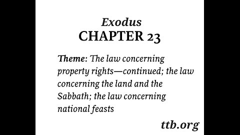 Exodus Chapter 23 (Bible Study)