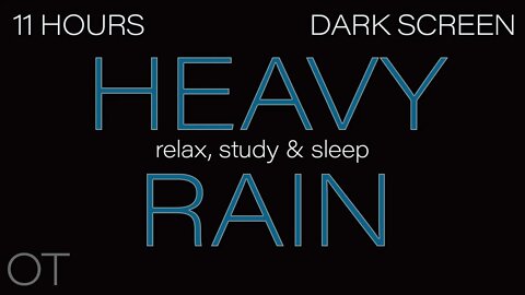 HEAVY RAIN Sounds for Sleeping| Relaxing| Studying| BLACK SCREEN| Dark Screen| Rainstorm 10 HOURS