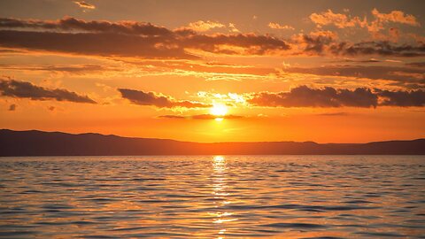 Stunning sunset seen from the sea