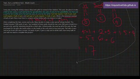 Yarn, Yarn, and More Yarn - Math Count