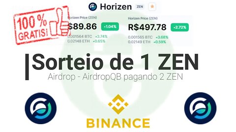 Airdrop - AirdropsQb - Sorteio de 1 ZEN (é de grátis)