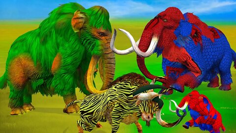 #shorts Woolly Mammoth Vs zombie Mammoth Elephant Fight