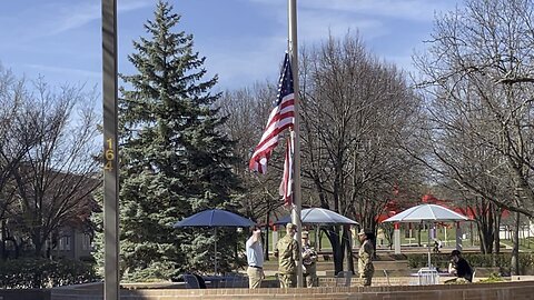 The ROTC Raising the Stars and Stripes!!!