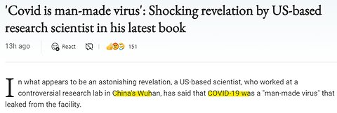 "NO WAY"NOT MORE PROOF THAT THE CHINA FLU CAME FROM WUHAN