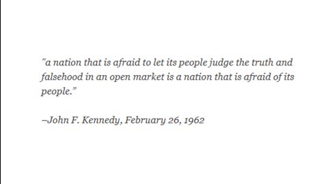 The President JFK Warned Us About