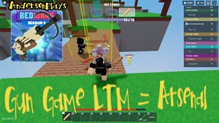 AndersonPlays Roblox BedWars ⚔️ [GRAPPLING HOOK!] - Gun Game LTM = Arsenal