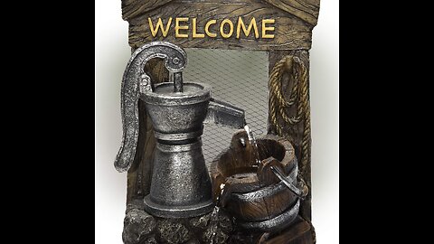 Alpine Corporation 24" Rustic Barrel Water Fountain with Pump – Tranquil & Durable Outdoor Décor