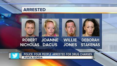 Police: Four people arrested for drug charges