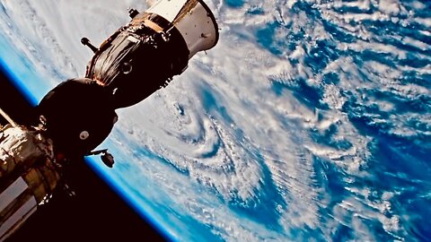 Space Station View of Giant Hurricane