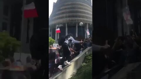 NEW ZEALAND - Protesters March Into Government Building To Demand Freedom