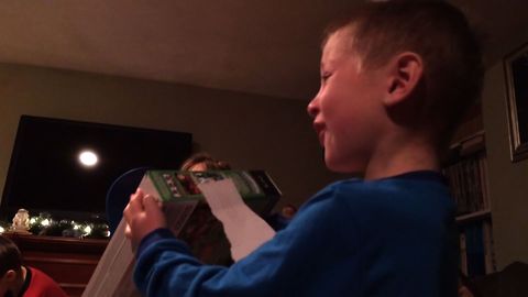 Boy Cries Tears of Joy At Christmas