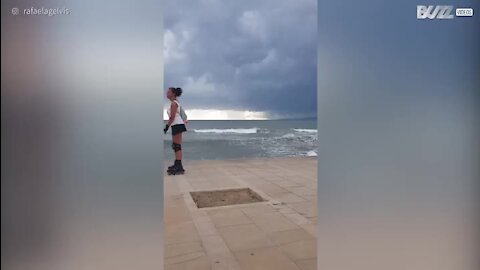 Tempestade Dana: aproximação de duas trombas d'água em Palma de Maiorca