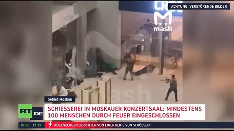 Schüsse in Moskauer Einkaufszentrum: Mindestens 100 Menschen durch Feuer eingeschlossen