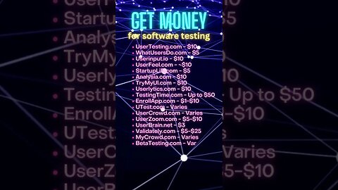 Earn Money for Software Testing #shorts #list #sidehustle #earnmoneyonline