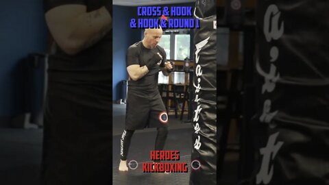 Heroes Training Center | Kickboxing & MMA "How To Double Up" Cross & Hook & Hook & Round 1 | #Shorts