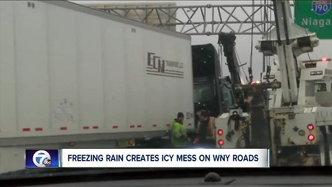 Freezing rain creates icy mess on WNY roads