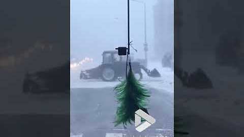 Crazy snow blizzard in Astana