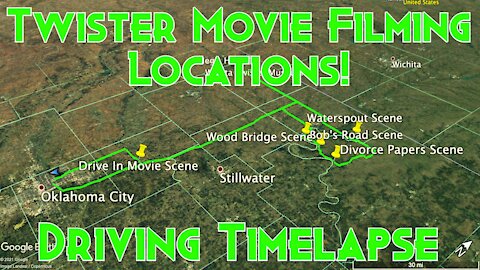 TWISTER MOVIE FILMING LOCATIONS | Driving Timelapse