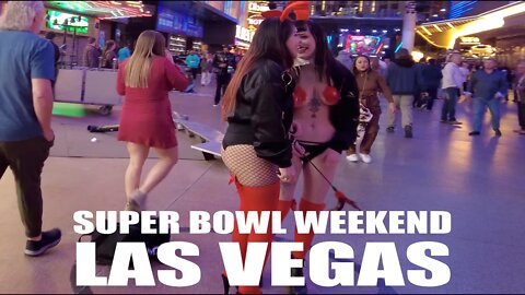 SUPER BOWL LVI WEEKEND @ FREMONT | LAS VEGAS [4K WALK]