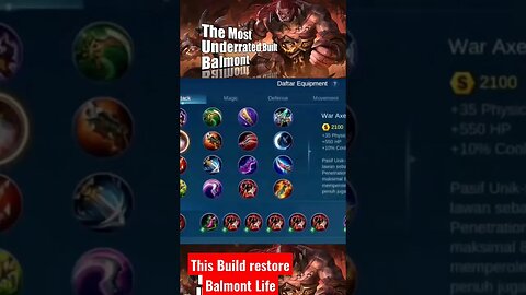 The Most Underrated built Balmond #mobilelegends #razimaruyama #savage #balmond