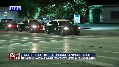 FHP troopers patrol Seminole Heights as Gov. Scott makes surprise visit