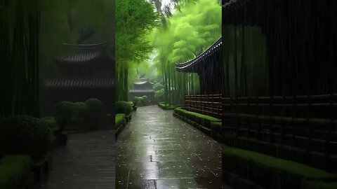 雨声冥想雨林漫步：古院落雨声助眠音乐，快速放松，冥想治愈失眠烦恼，体验深度睡眠与身心宁静#BGM#shorts #shortsvideo #sleepmusic #rainsounds #rain