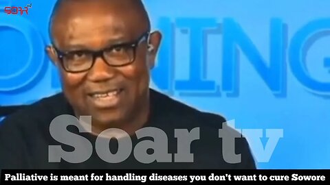 peter obi/Sowore Palliative is meant for handling diseases you don't want to cure